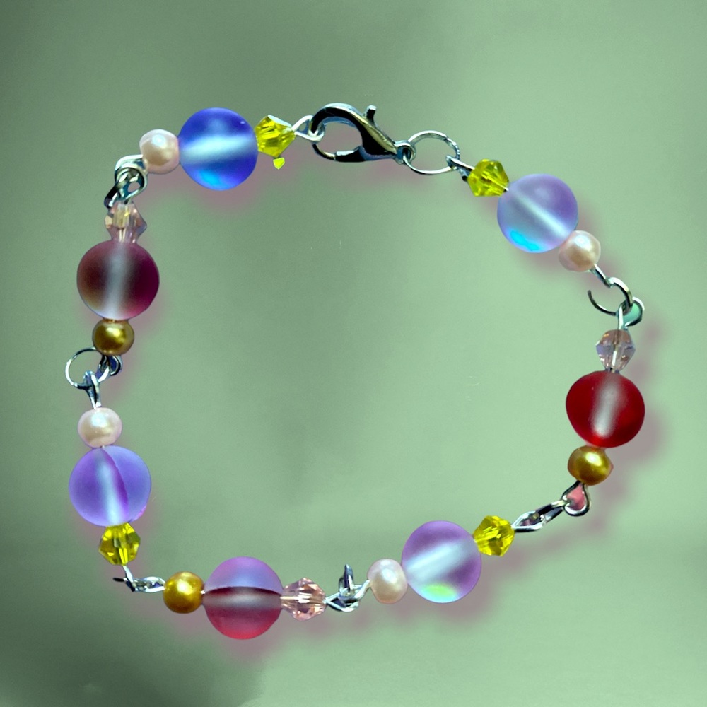 Handmade by me :) - Bracelet made of sterling silver + mermaid beads